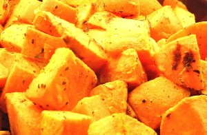 Oven-roasted sweet potatoes