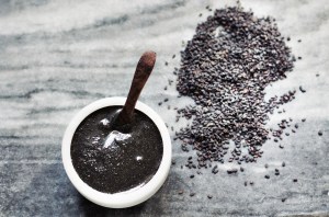 Tahini and black sesame seeds