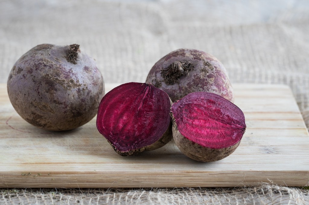 Beets on cutting board